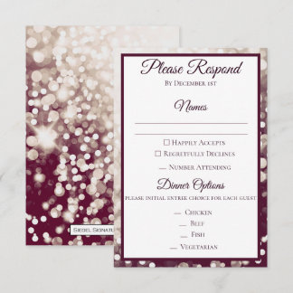 Invitation RSVP pour un mariage d'automne - Champagne et vin