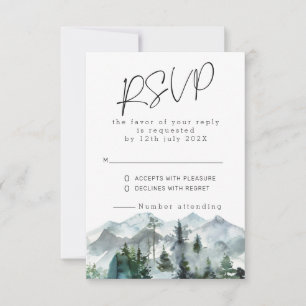 Invitation RSVP pour un mariage sauvage dans les montagnes mo