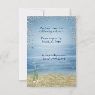 Invitation RSVP pour un mariage tropical sur la plage