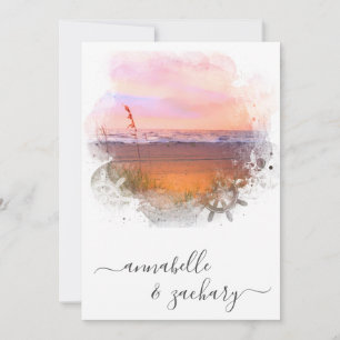 Invitation ** RSVP - QR Beach Sea Ocean AR7 Mariage