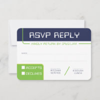 RSVP RÉPONSE 1 moderne gamer marine néon vert