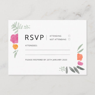 Invitation RSVP Rose Floral
