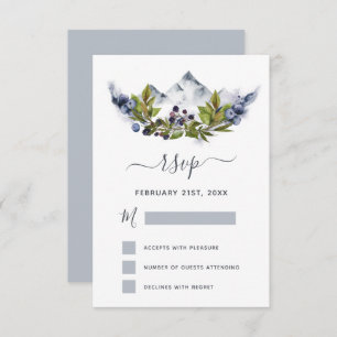 Invitation RSVP Rustic Mounts Forêt Aquarelle Moderne