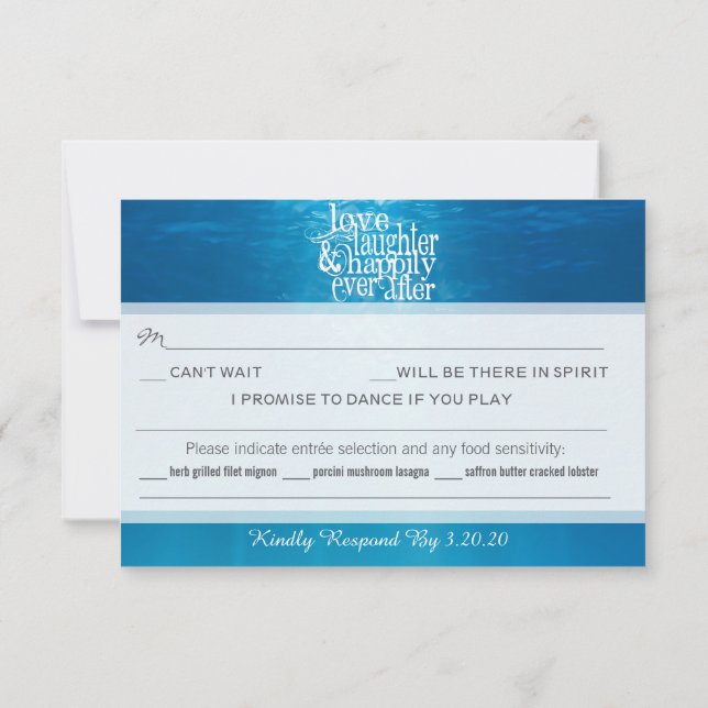 Invitation RSVP sous la mer (Dos)
