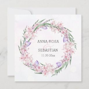 Invitation *~* RSVP Sweet Floral Wreath Boho QR AR12 Mariage