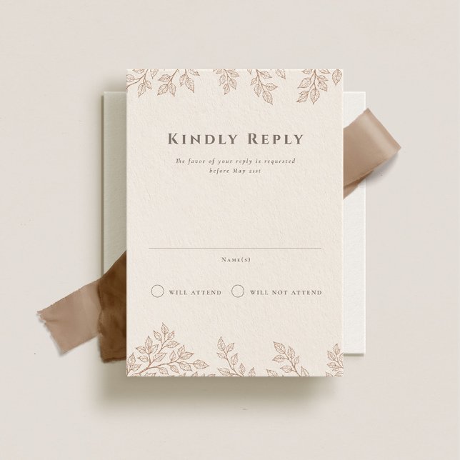Invitation RSVP vertical Mariage Forest Grove (Créateur téléchargé)
