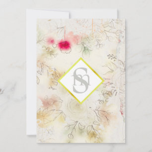 Invitation *~ RSVP Vintage romantique AR26 QR Mariage floral