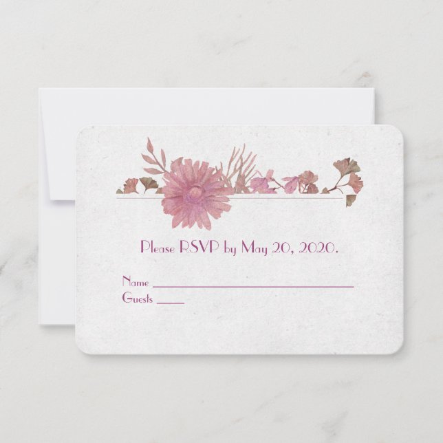 Invitation RSVP-Vow Renouvellement de la bordure d'aquarelle  (Devant)