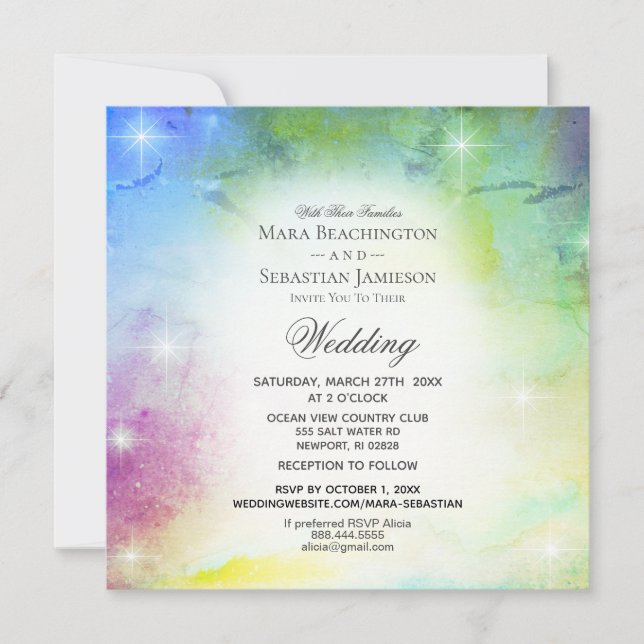 Invitation *~* RSVP Website Rainbow Universe Mariage (Devant)