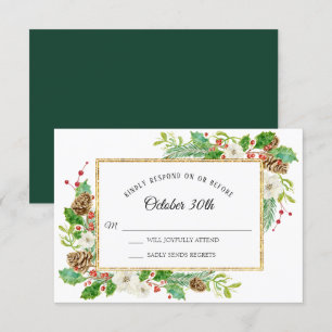 Invitation RSVP Winter Floral Watercolor