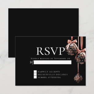 Invitation RSVP Winter Pink et Onyx Baubles