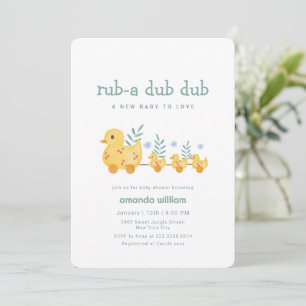 Invitation Rub A Dub Dub Cerise Maman Canard Baby Shower