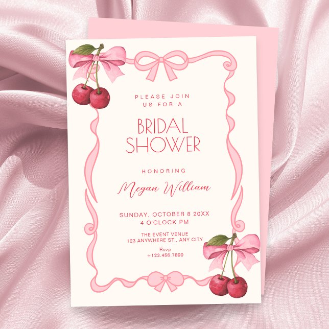 Invitation Ruban à nœud rose cérémonie de mariage (Créateur téléchargé)
