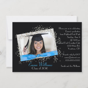 Invitation Ruban Aqua avec Parties scintillant