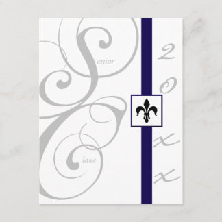 Invitation Ruban blanc et bleu