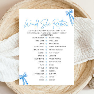 Invitation Ruban Bleu Poussiéreux "Préférerait-Elle" Jeu de B