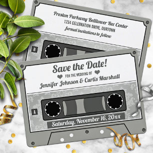 Invitation Ruban de cassette rétro pour mariage, Enregistrer
