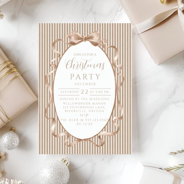 Invitation Ruban de Champagne Noël (Créateur téléchargé)