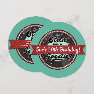 Invitation Ruban de disque Rétro Années 50 Fête d'anniversair