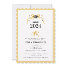 Ruban de l'année de graduation noire et jaune