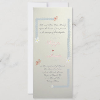 Invitation Ruban de mariage élégance amour pour vous oiseau I