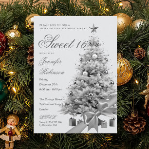Invitation Ruban de merveilleux hiver pour fête d'anniversair
