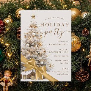 Invitation Ruban de Noël doré pour arbre de Noël pour fête de