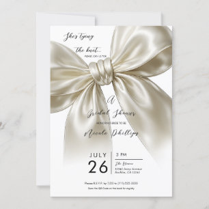 Invitation Ruban de satin nouant le nœud Élégante fête de dou