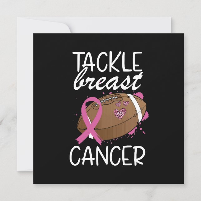 Invitation Ruban de sensibilisation au cancer du sein Tackle  (Devant)
