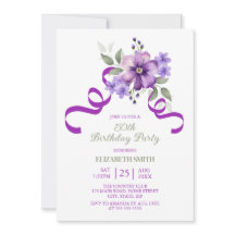 Ruban de verdure de fleurs violettes Anniversaire