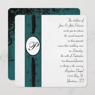 Invitation Ruban Monogramme pour le renouvellement Vow