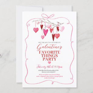 Invitation Ruban rose Favori Thing Galentine's Party
