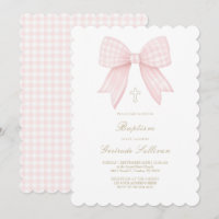 ruban rose gingham | Baptême
