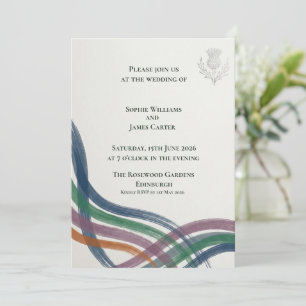 Invitation Ruban Tartan Moderne à rayures Épistémologique Cha