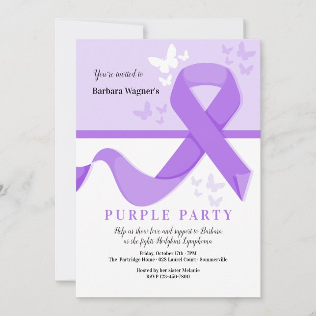 Invitation Ruban Violet (Devant)