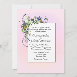 Invitation Rubans et bulles de Starfish rose