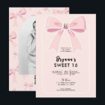 Invitation Rubans roses mignon coquette cottage chic Sweet 16<br><div class="desc">Personnalisez ceci pour n'importe quel événement.</div>