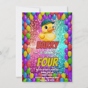 Invitation Rubber Duck personnalisable caractère d'anniversai