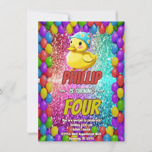 Invitation Rubber Duck personnalisable caractère d'anniversai