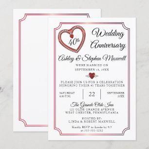 Invitation Rubis   Diamonds 40e anniversaire de Mariage