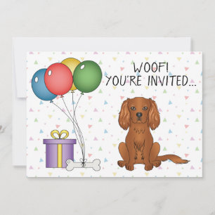 Invitation Ruby Cavalier King Charles Spaniel Dog - Anniversa