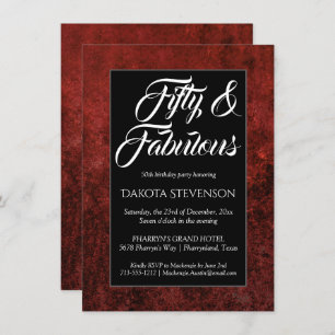 Invitation Ruby Crimson Rouge   Classic Grunge 50 et Fabulous