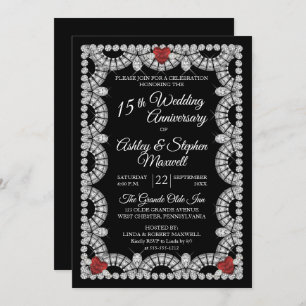 Invitation Ruby et Diamond 15e anniversaire de la Mariage