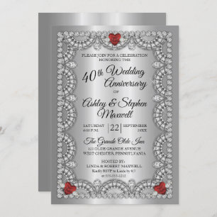 Invitation Ruby et Diamond 40e anniversaire Mariage