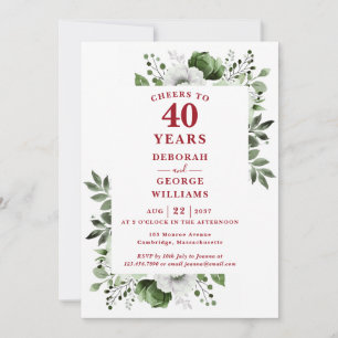 Invitation Ruby porte un toast au 40e anniversaire de mariage