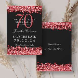 Invitation Ruby Red 70th Birthday Enregistrer la date