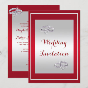 Invitation Ruby Red & Diamond Mariage    Mariage