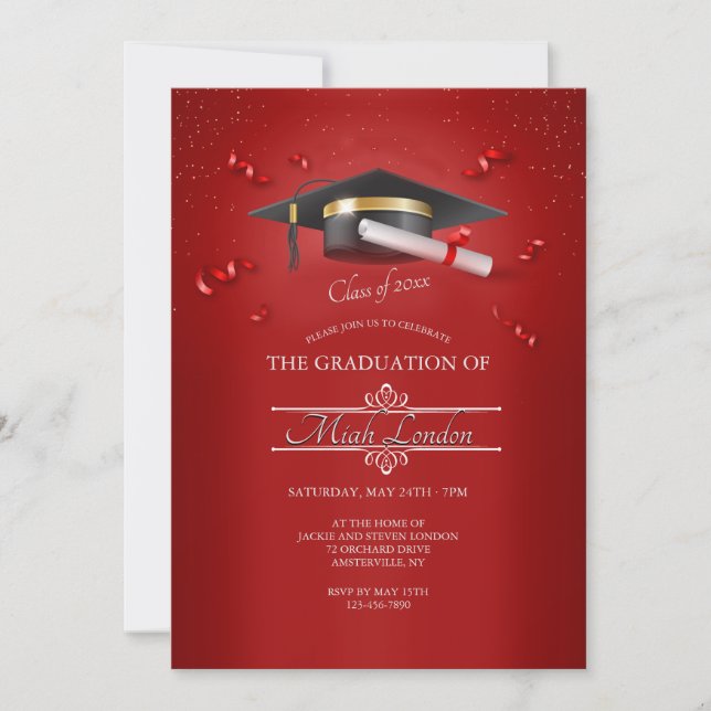 Invitation Ruby Red Graduation (Devant)