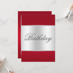 Invitation Ruby Red, Silver & Gems Anniversaire