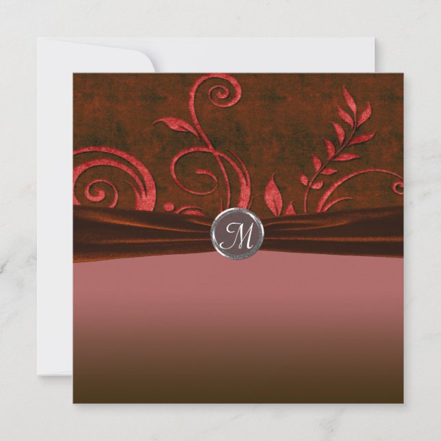 Invitation Ruby & Red Velvet Mariage Swirl (Devant)